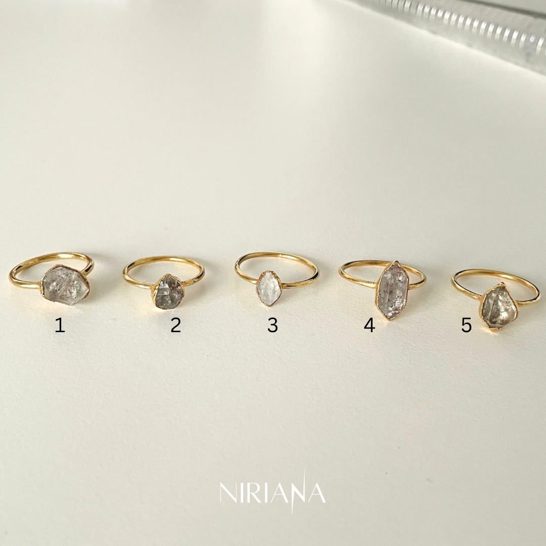 HERKIMER DIAMOND GOLD RING