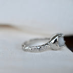 TEXTURED MOONSTONE SILVER RING