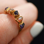 CARNELIAN &amp; AMETHYST STATEMENT RING - SIZE 54 / GOLD