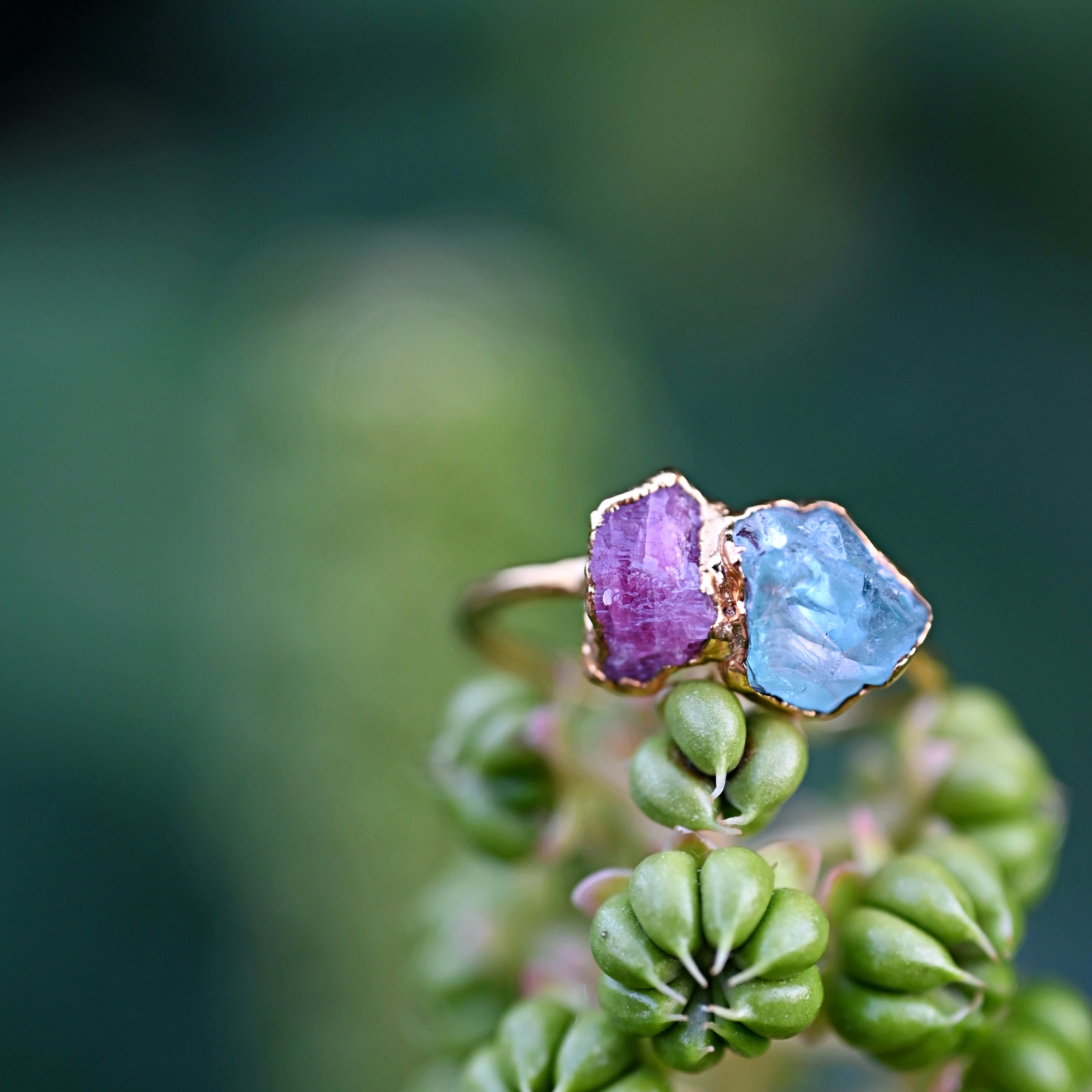 APATITE &amp; PINK TOURMALINE COCKTAIL RING