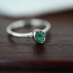 EMERALD SILVER RING