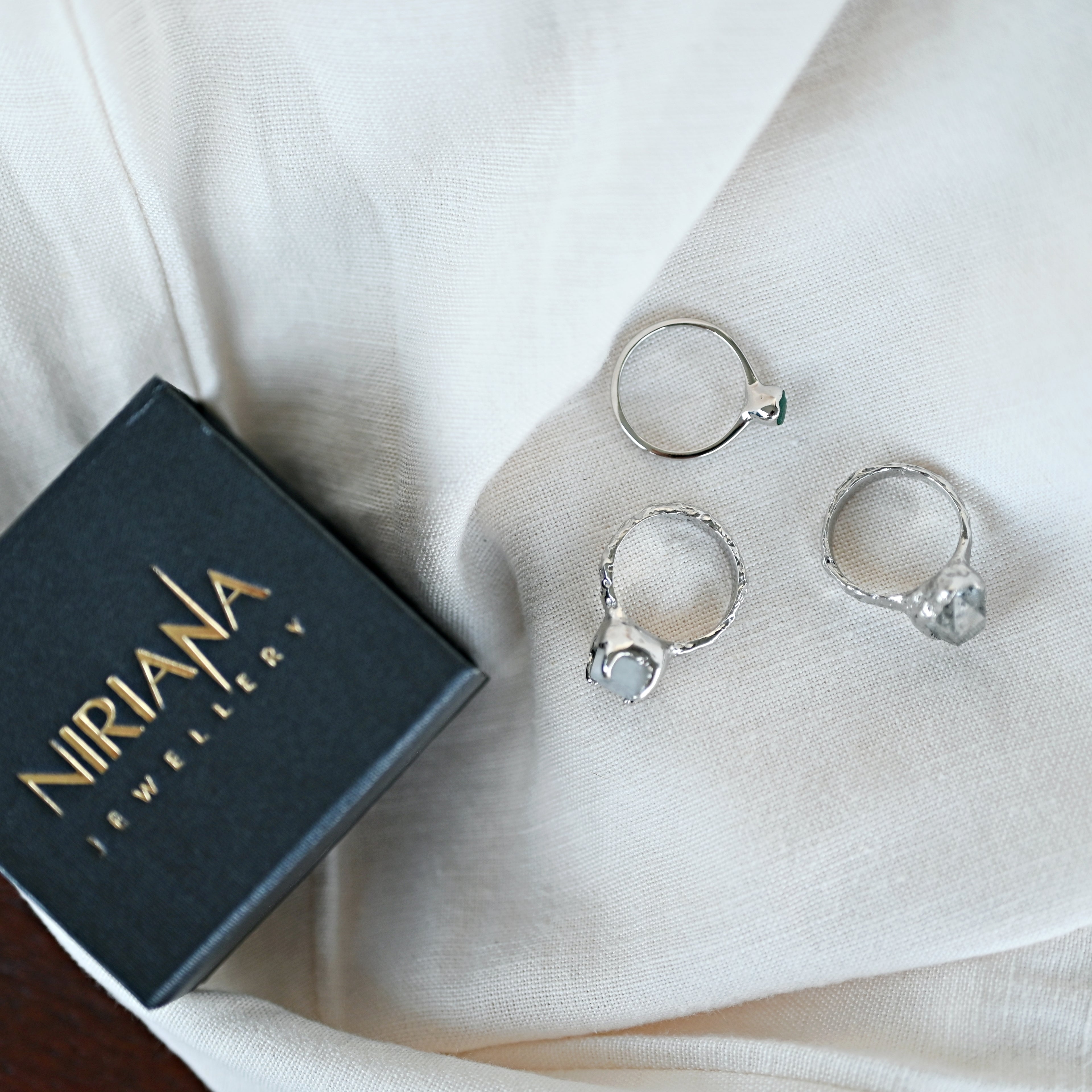 EMERALD SILVER RING