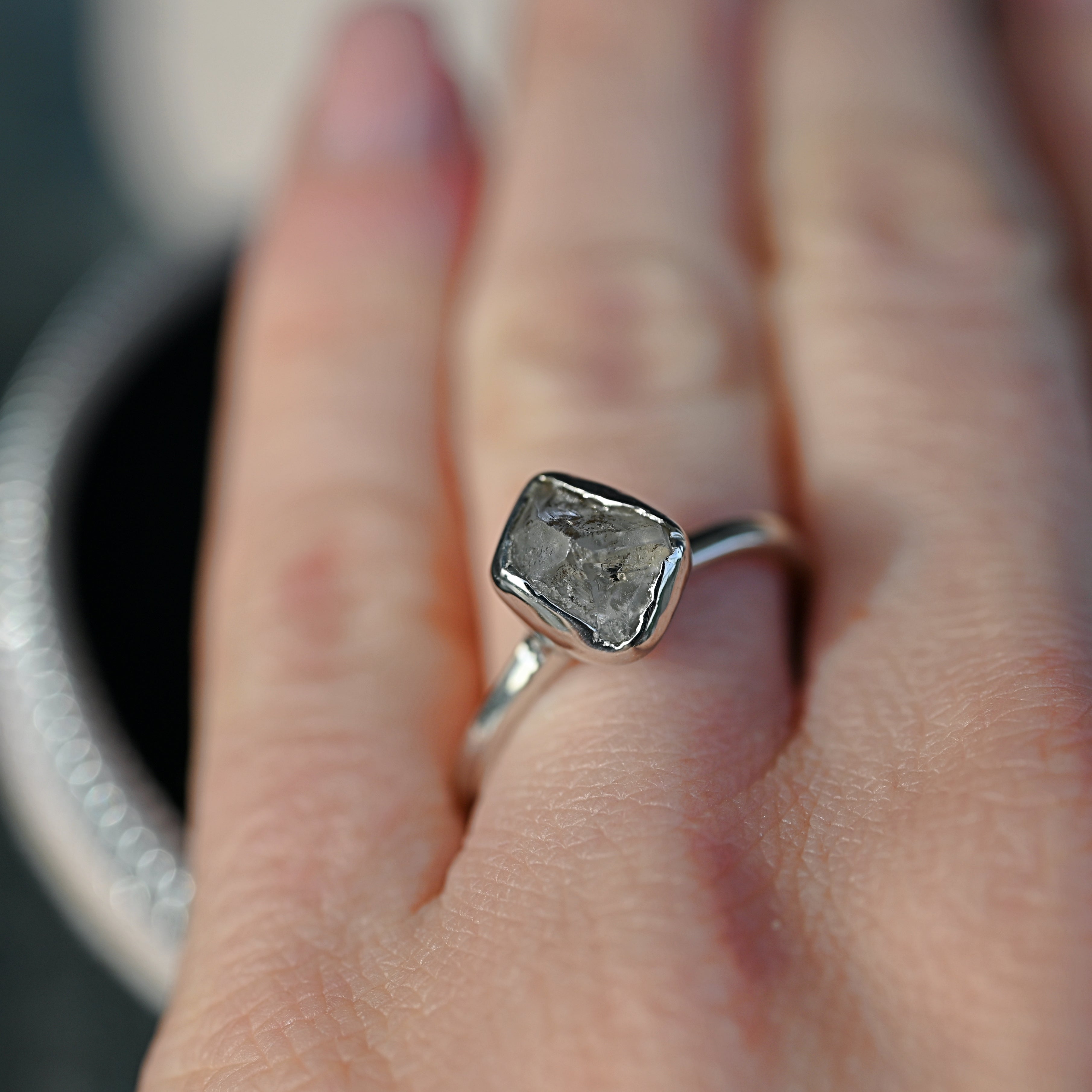 HERKIMER DIAMOND SILVER RING