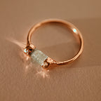 AQUAMARINE CONNECT RING - SIZE 56 / GOLD