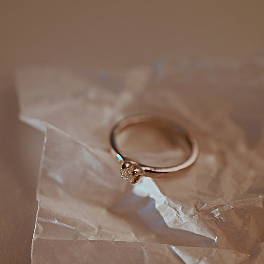 RAW DIAMOND SILVER RING