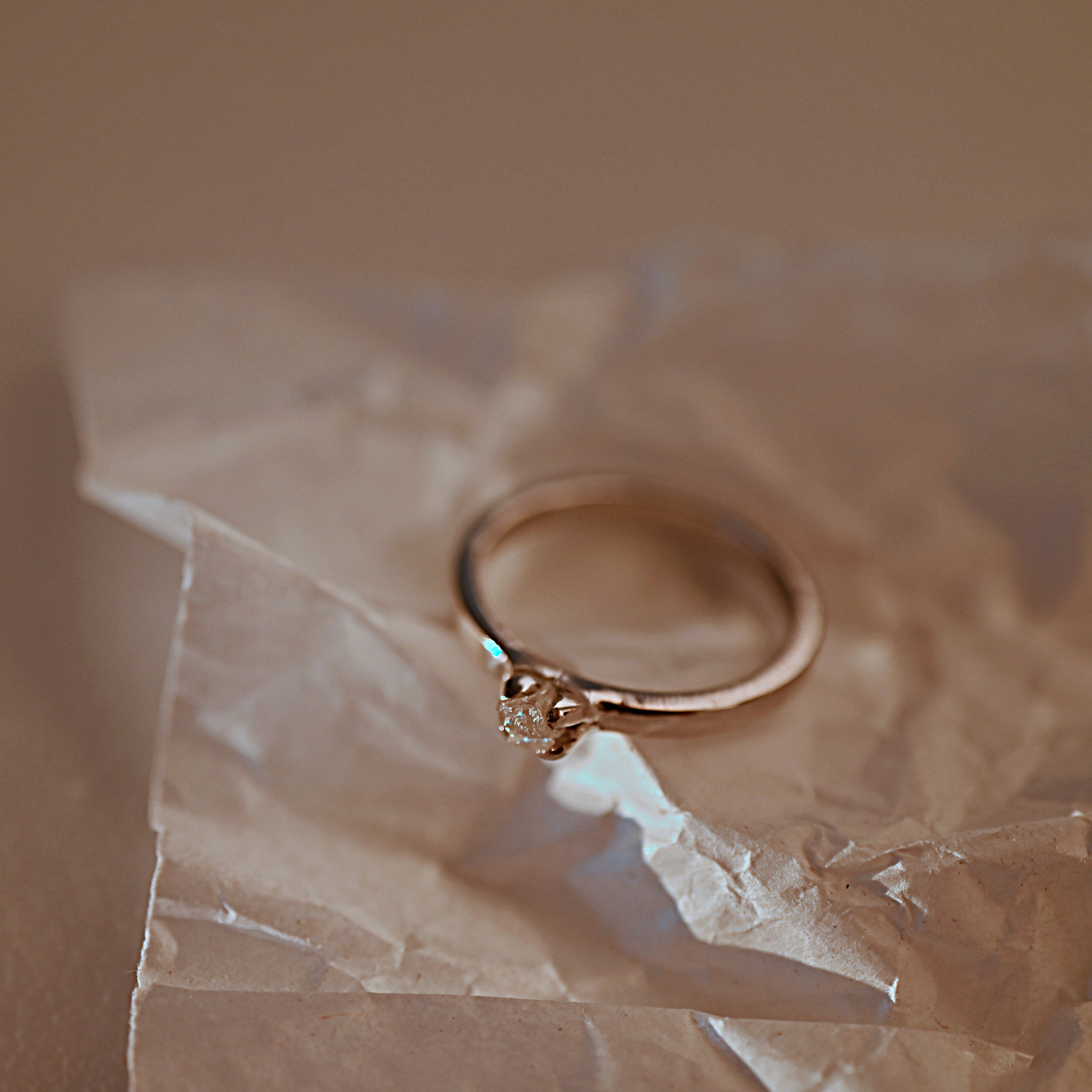 RAW DIAMOND SILVER RING