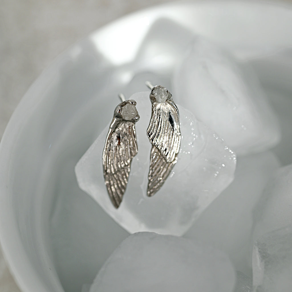 LARGE ICE FLOWER DIAMOND EARRINGS