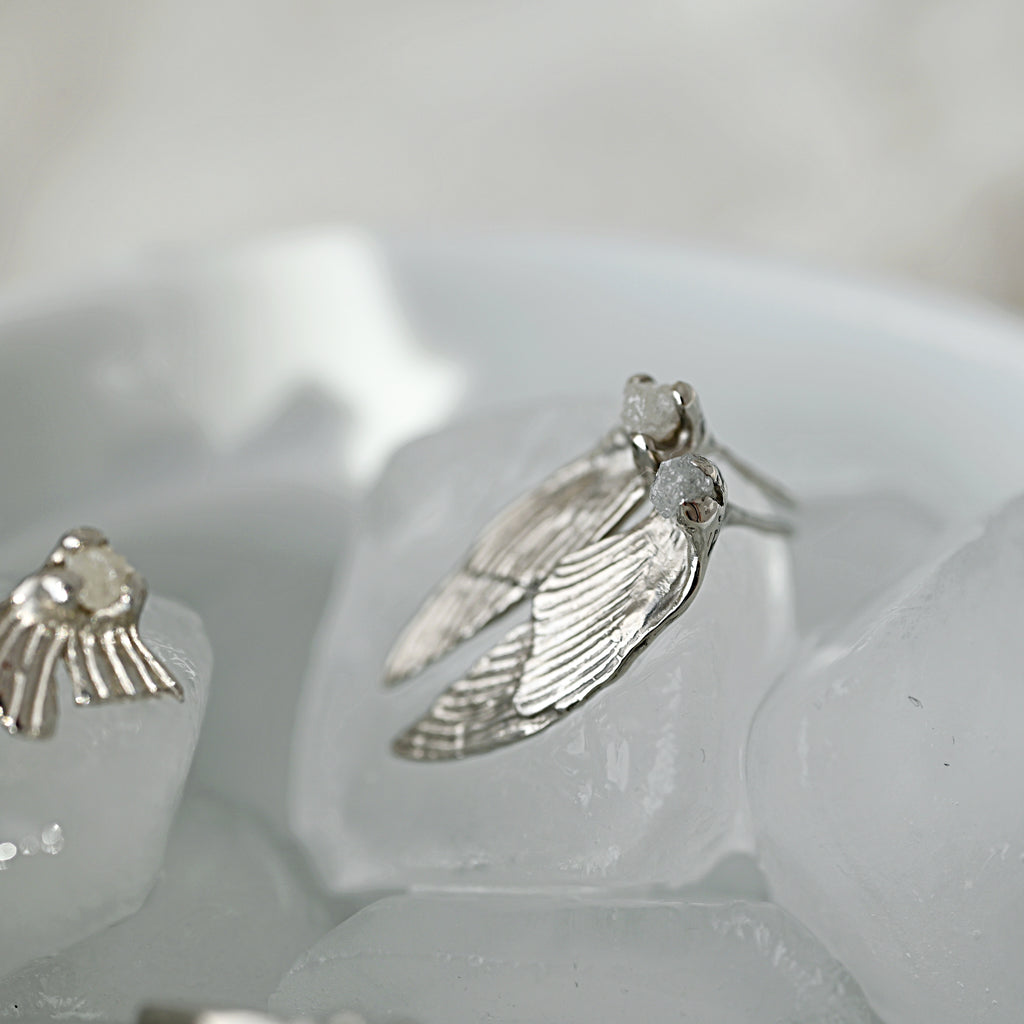 LARGE ICE FLOWER DIAMOND EARRINGS