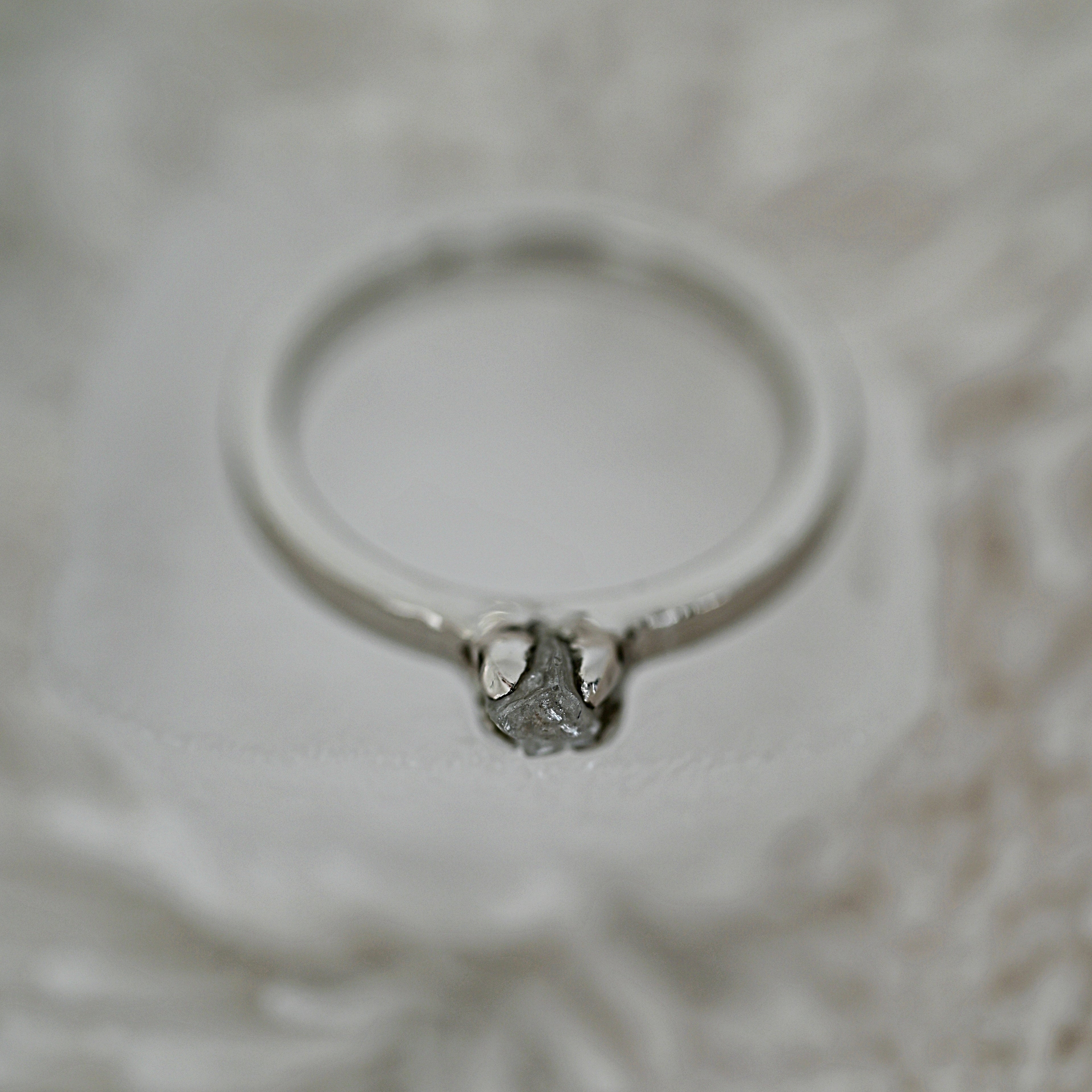 RAW DIAMOND SILVER RING