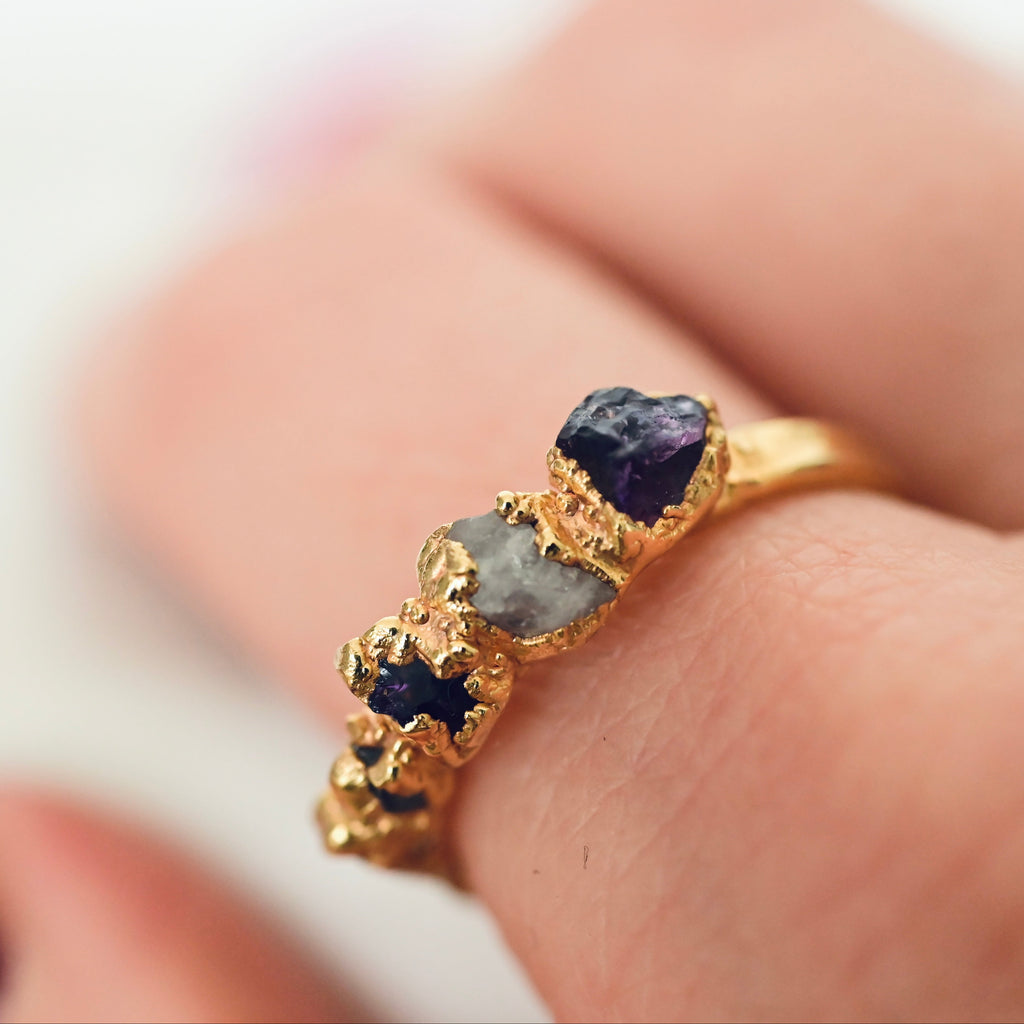 01/5 AMETISZT ÉS RÓZSAKVARC GYŰRŰ
