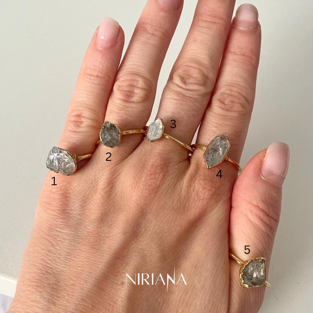 HERKIMER DIAMOND GOLD RING