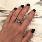 TEXTURED HERKIMER DIAMOND SILVER RING