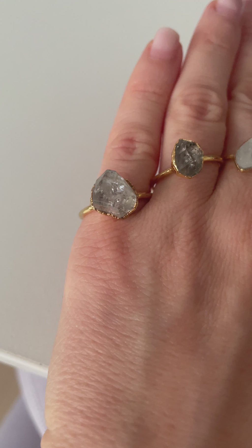 HERKIMER DIAMOND GOLD RING