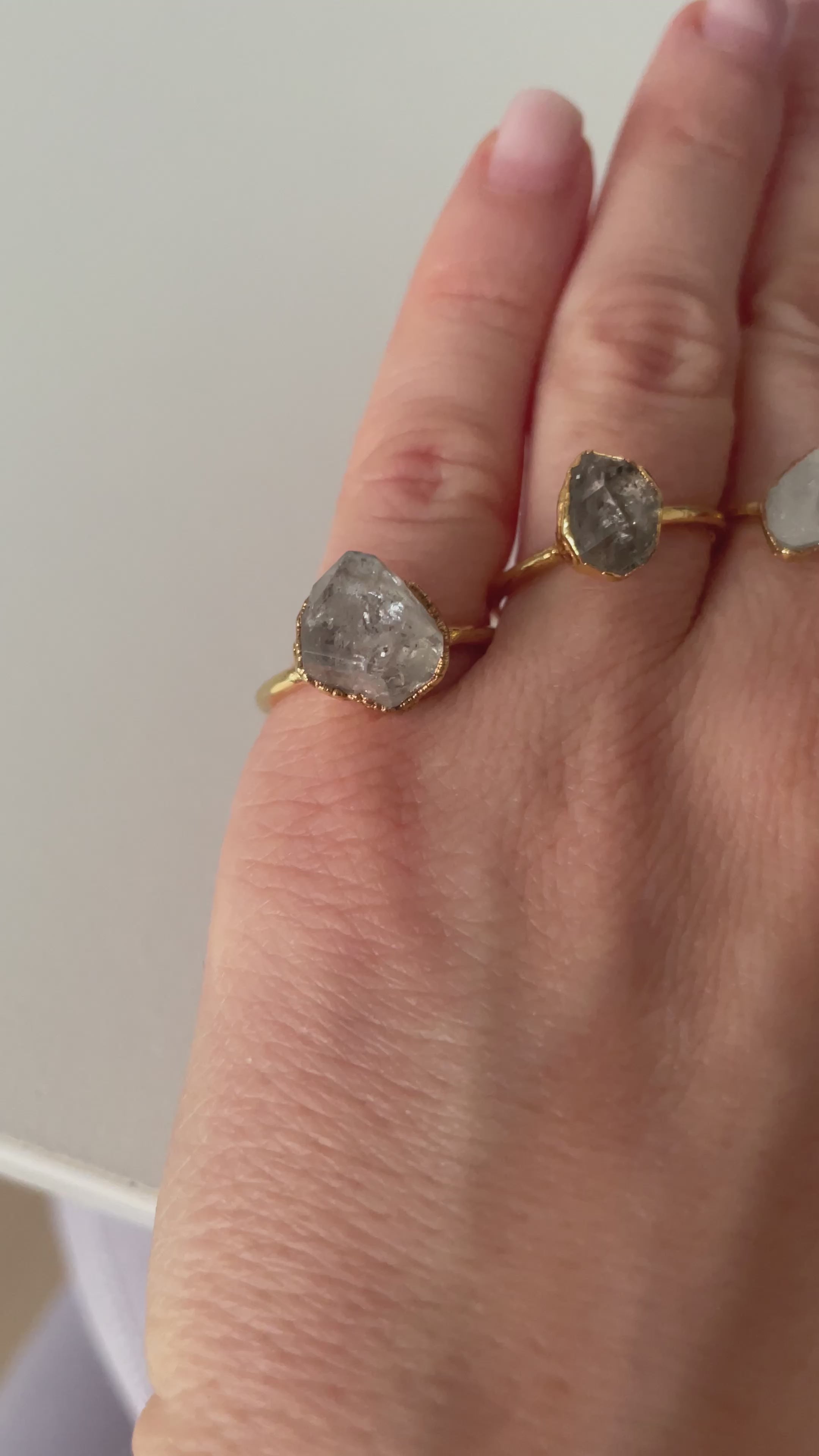 HERKIMER DIAMOND GOLD RING