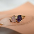 AMETHYST &amp; ROSE QUARTZ COCKTAIL RING