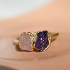 AMETHYST &amp; ROSE QUARTZ COCKTAIL RING