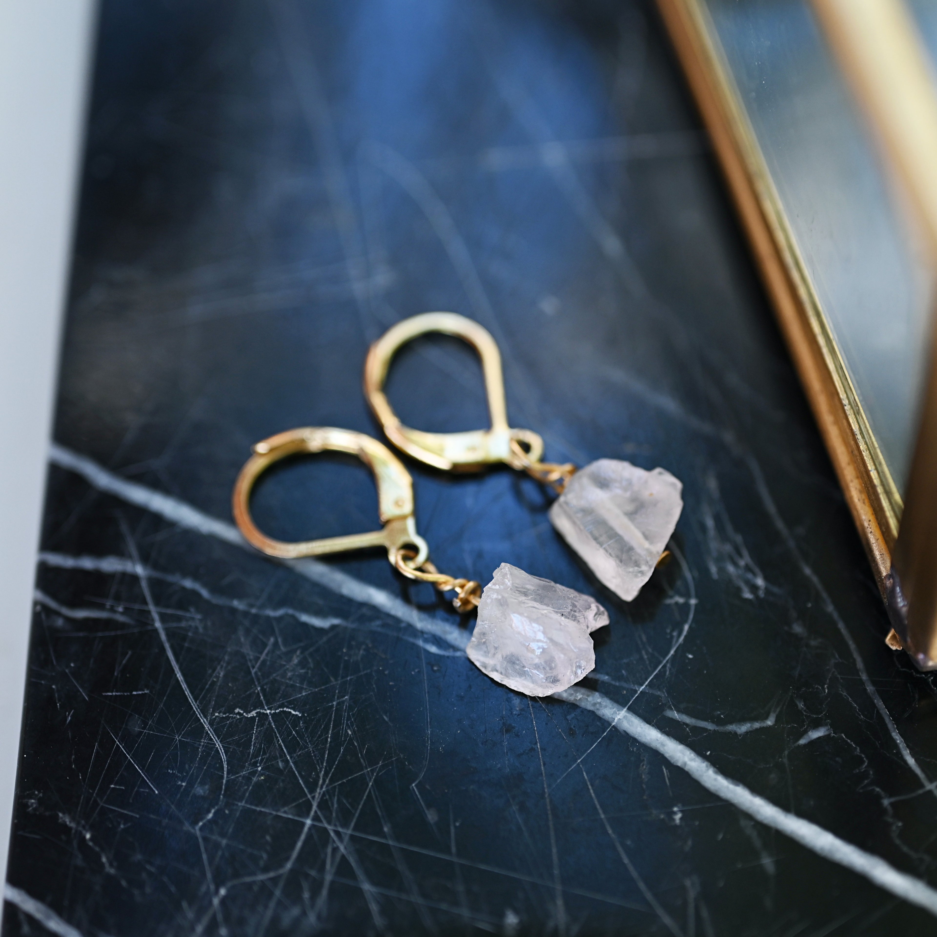 ROSE QUARTZ DROP EARRINGS