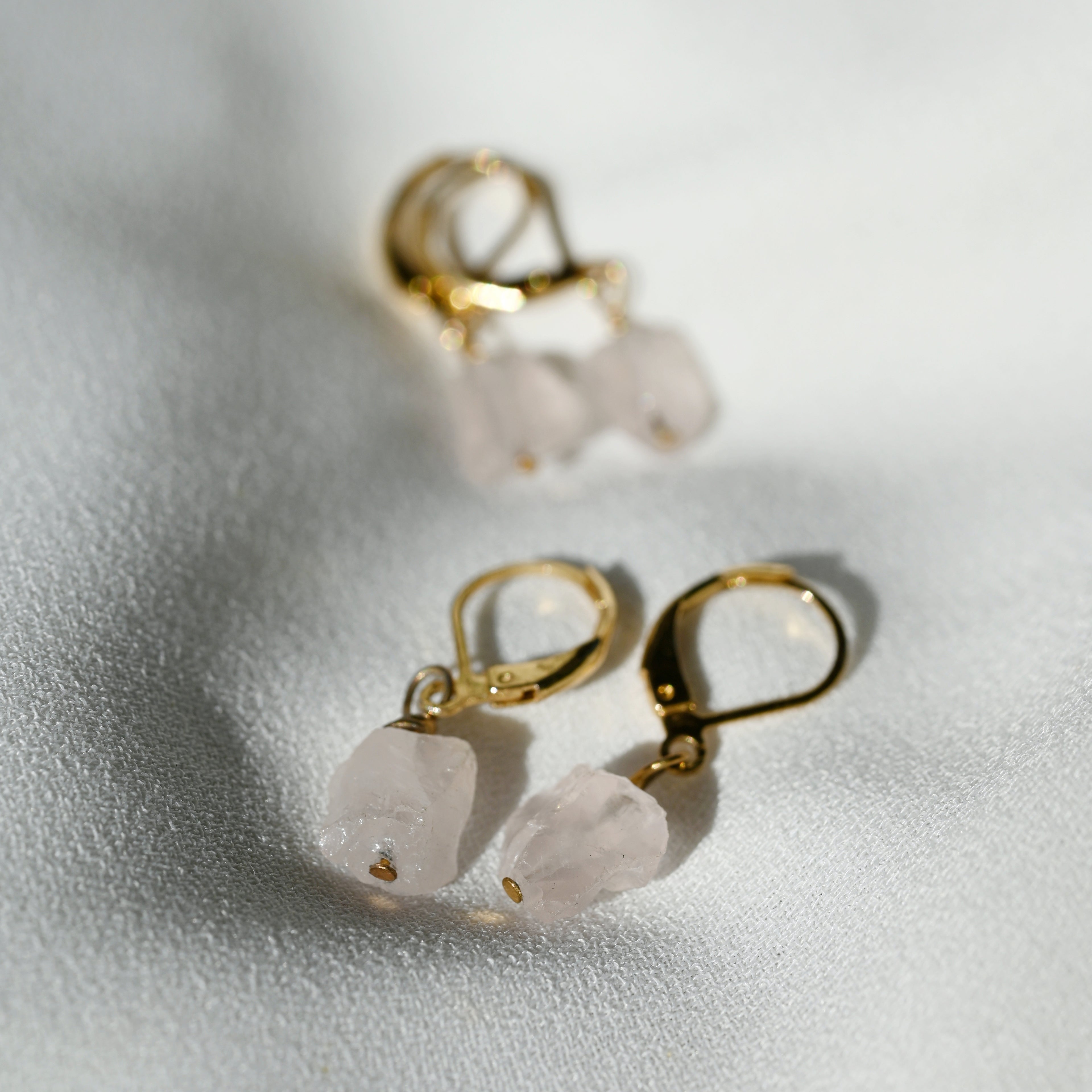 ROSE QUARTZ DROP EARRINGS