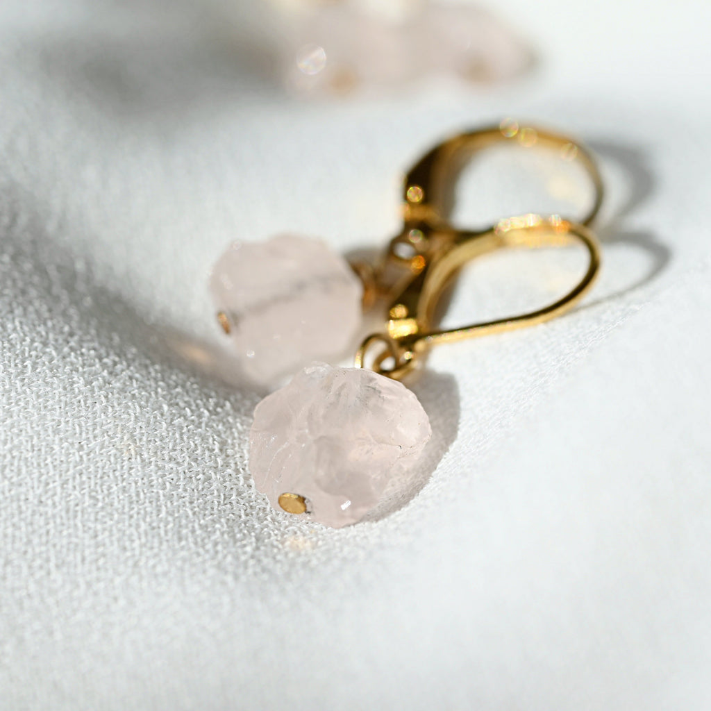ROSE QUARTZ DROP EARRINGS