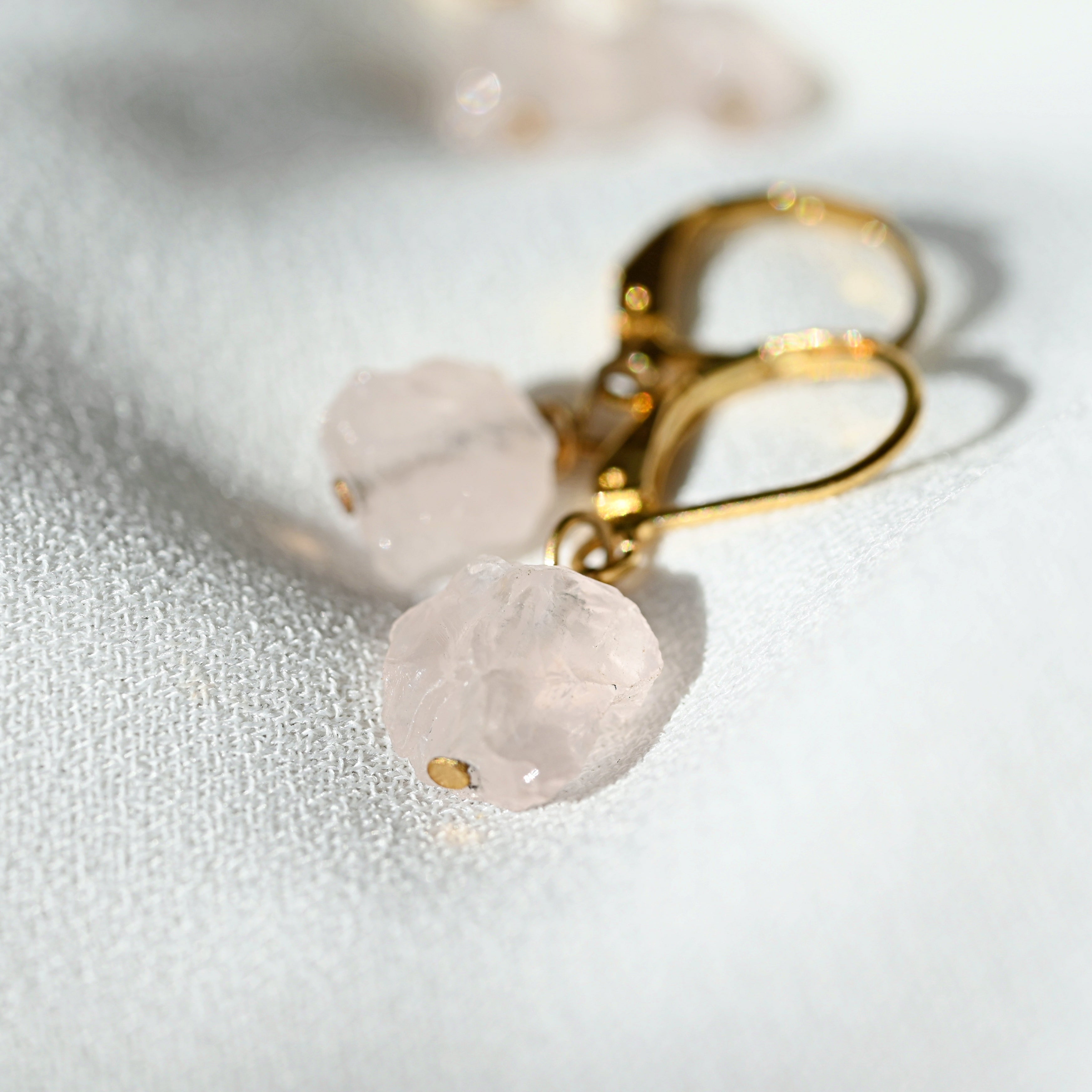 ROSE QUARTZ DROP EARRINGS