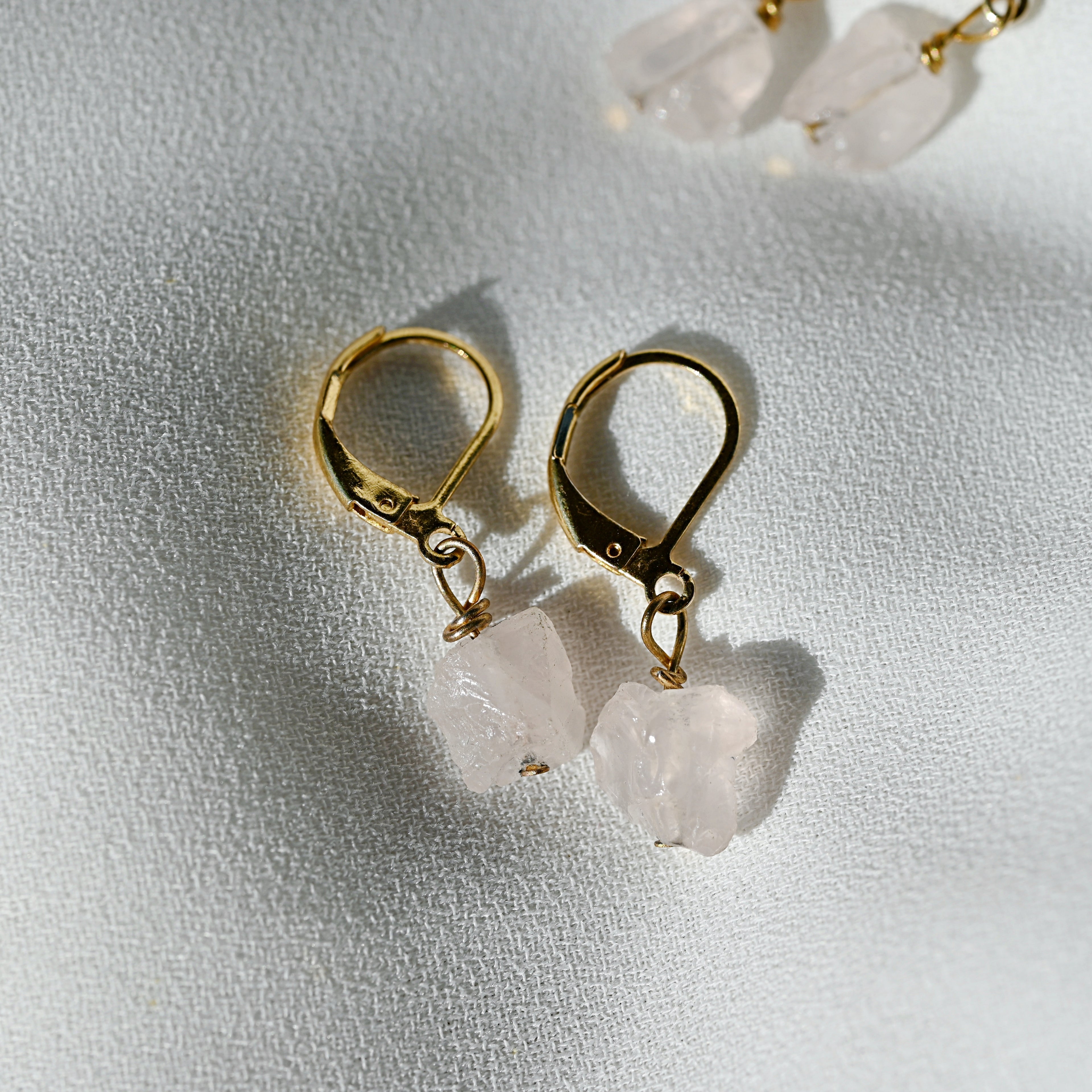 ROSE QUARTZ DROP EARRINGS