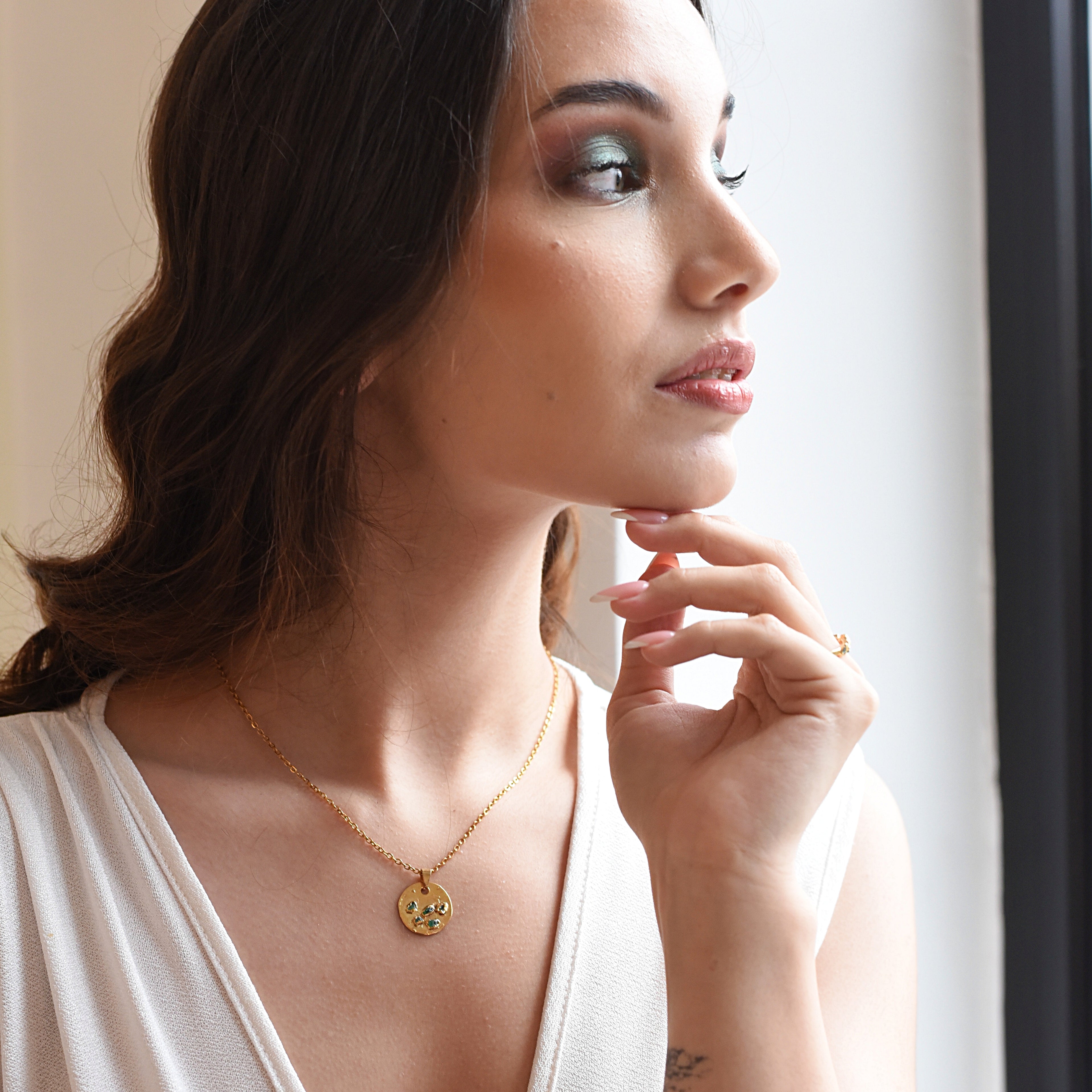 EMERALD MEDALLION NECKLACE