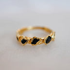 BLACK TOURMALINE STRUCTURED RING