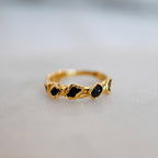BLACK TOURMALINE STRUCTURED RING