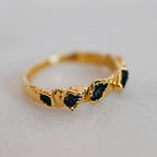BLACK TOURMALINE STRUCTURED RING