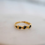 BLACK TOURMALINE STRUCTURED RING