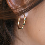 EMERALD HOOP EARRINGS
