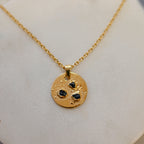 BLACK TOURMALINE MEDALLION NECKLACE