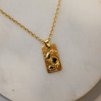 BLACK TOURMALINE SQUARE NECKLACE
