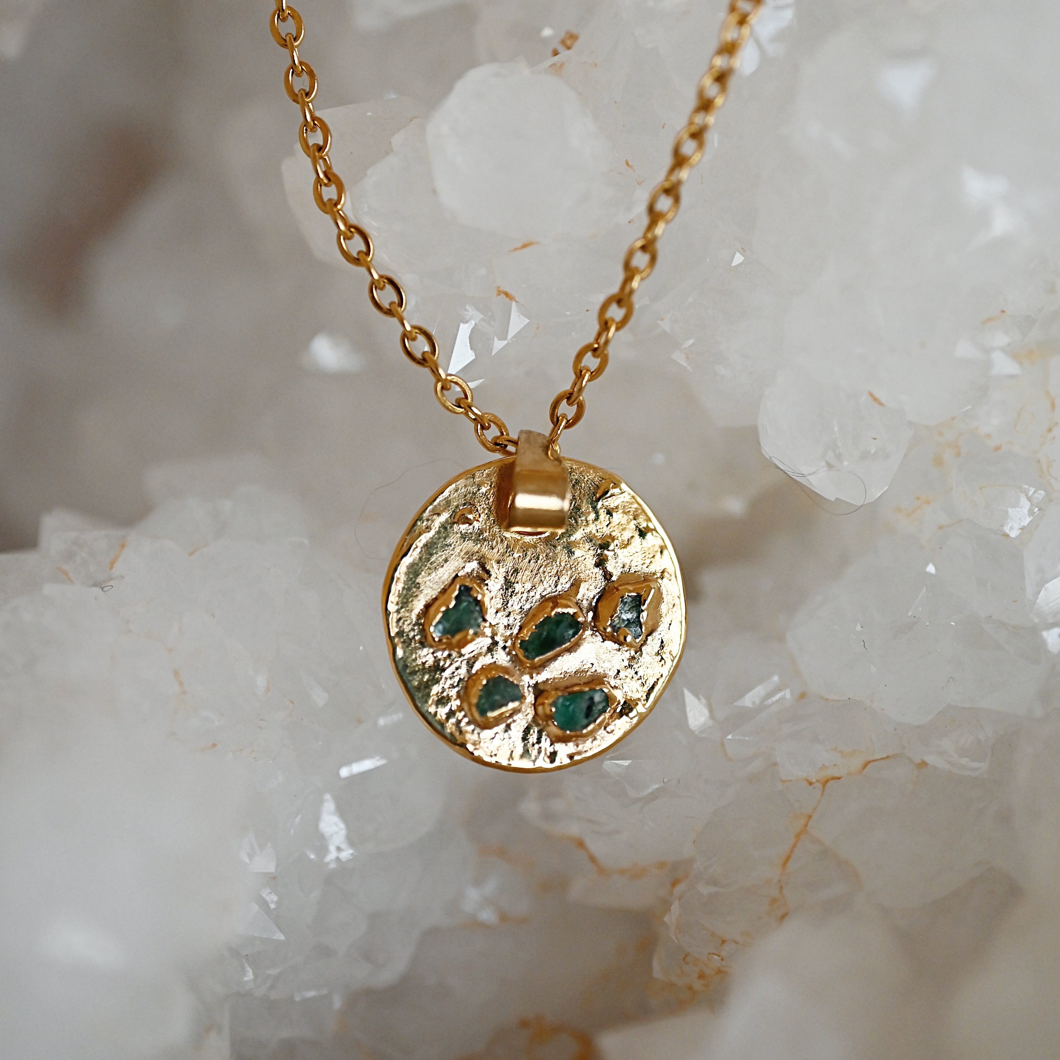 EMERALD MEDALLION NECKLACE