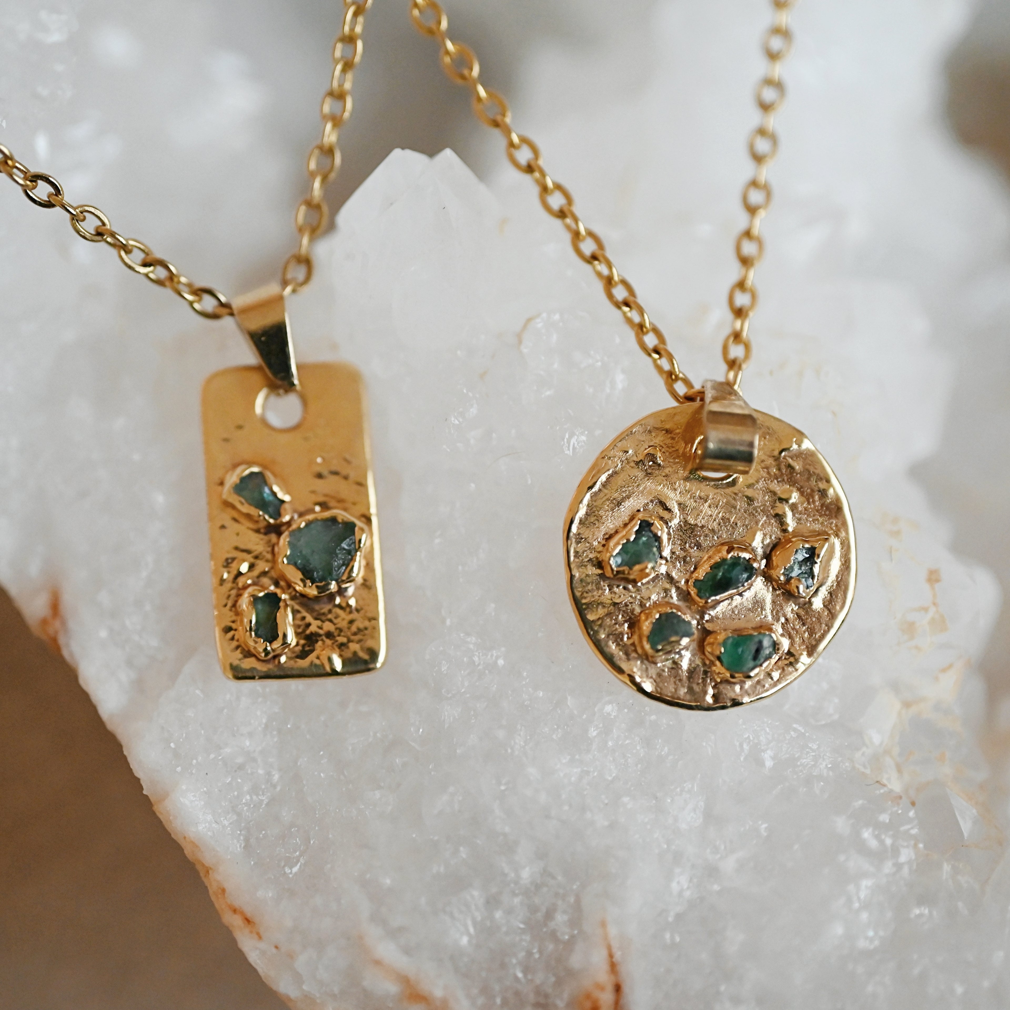 EMERALD MEDALLION NECKLACE