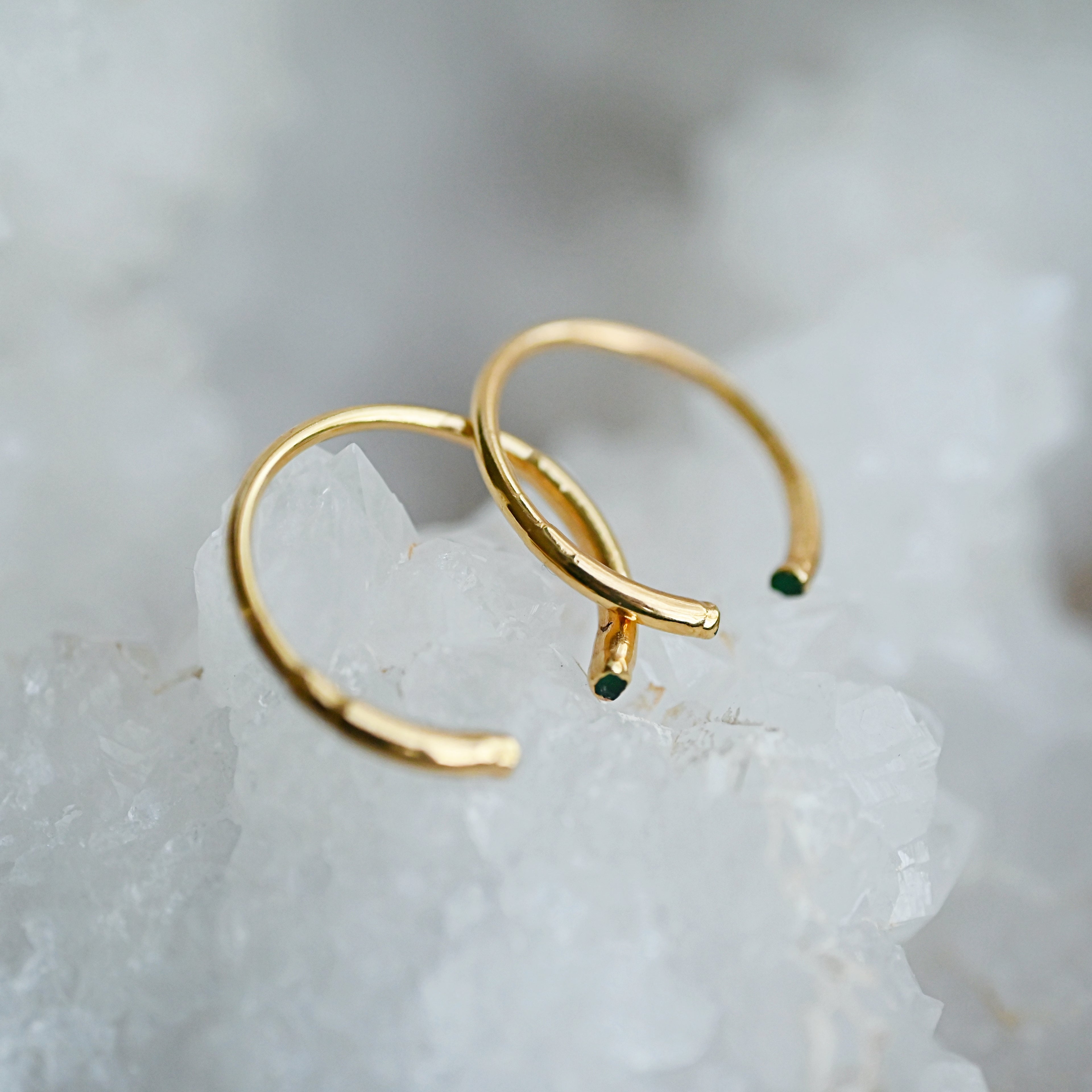 EMERALD OPEN RING