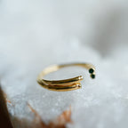 EMERALD OPEN RING