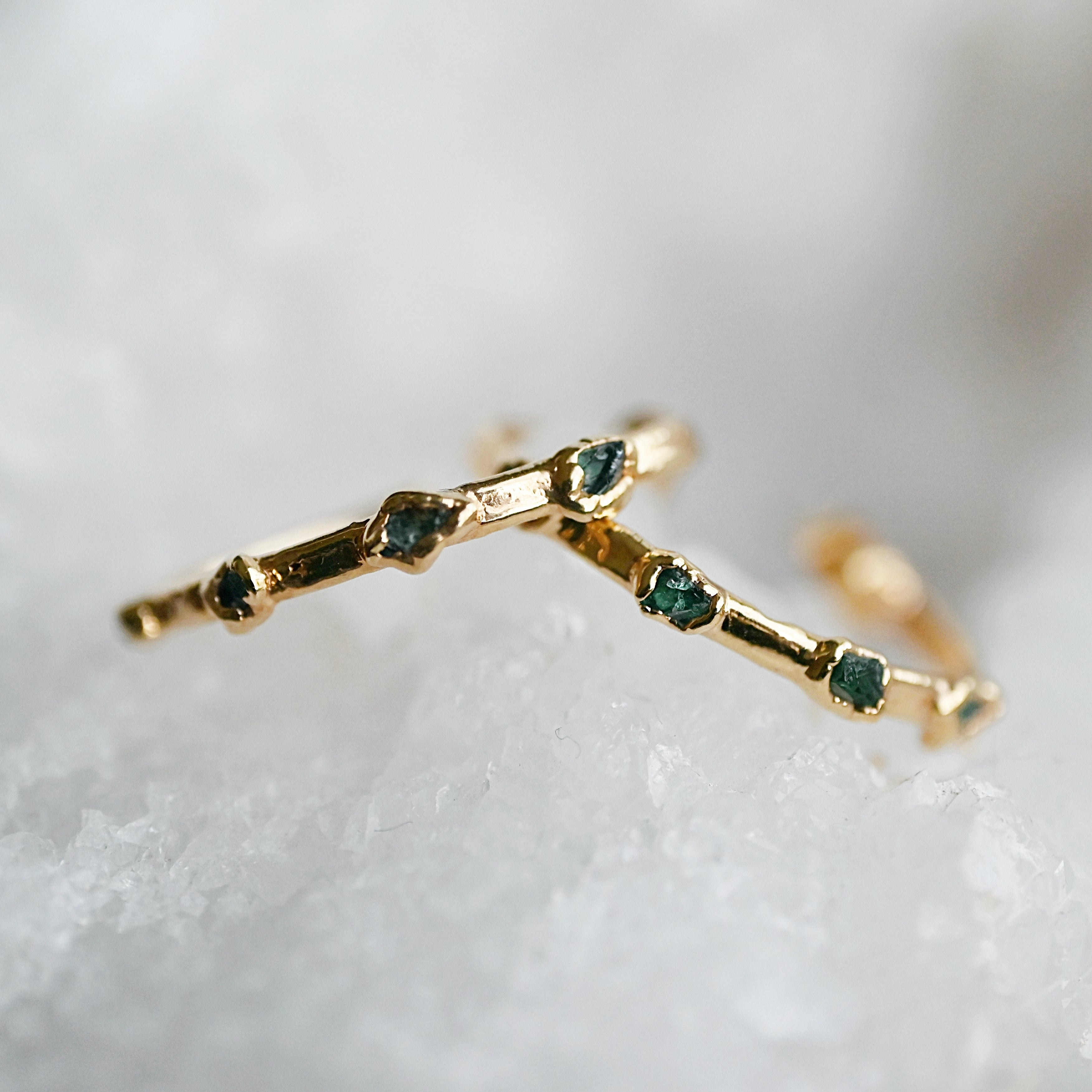 EMERALD HOOP EARRINGS
