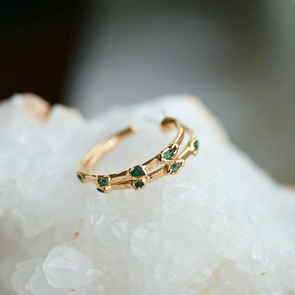 EMERALD HOOP EARRINGS