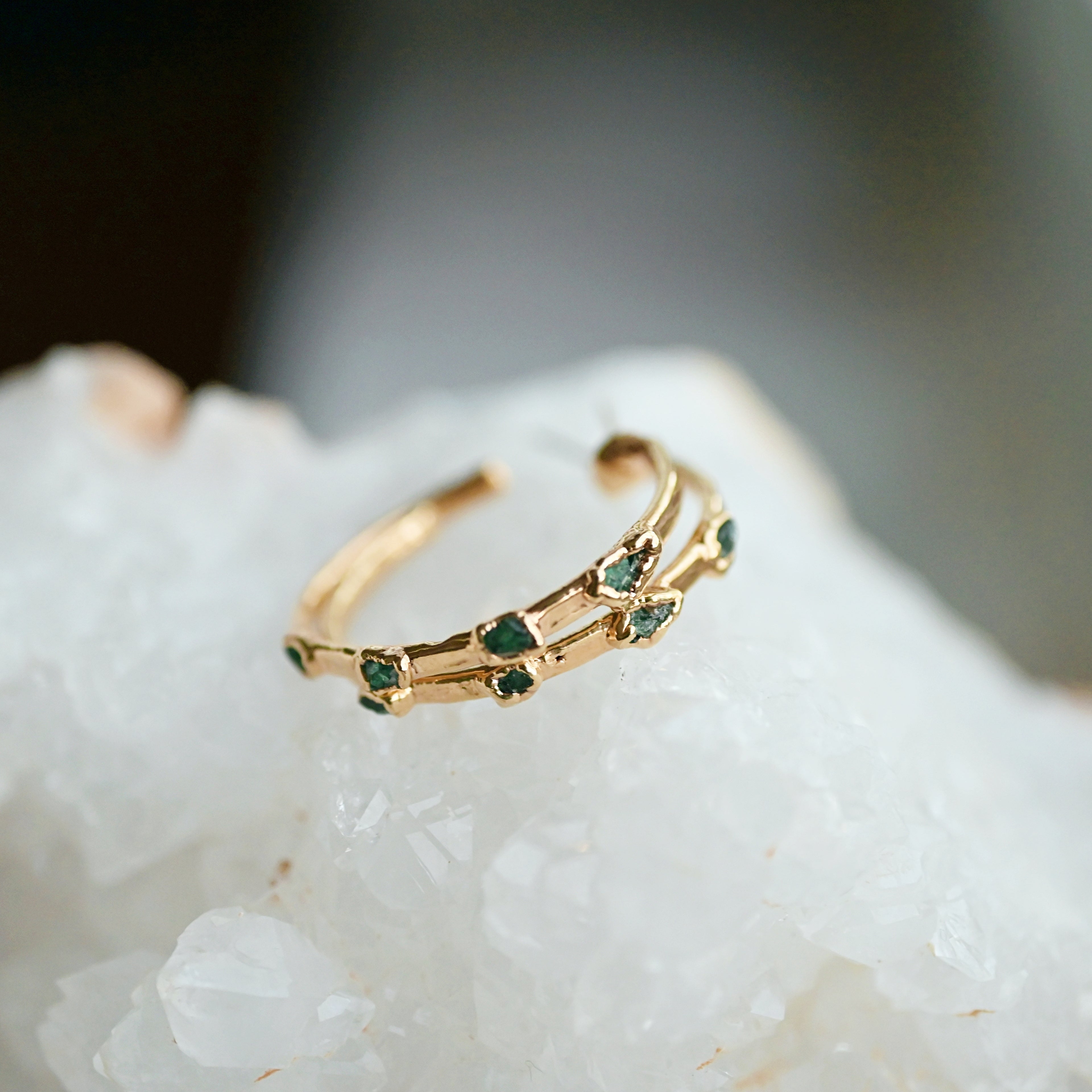 EMERALD HOOP EARRINGS