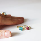 PINK TOURMALINE, APATITE COCKTAIL RING
