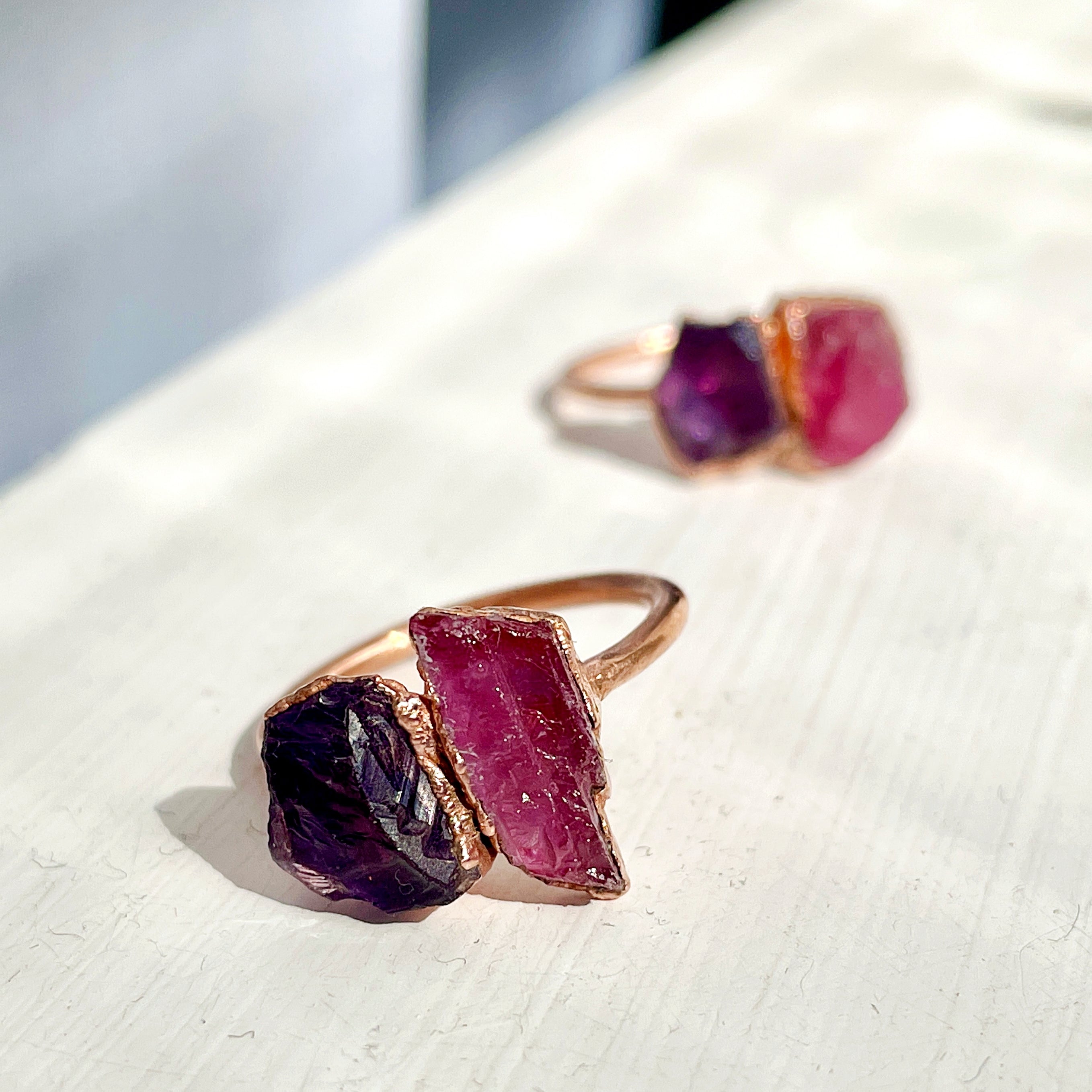AMETHYST &amp; RUBY COCKTAIL RING