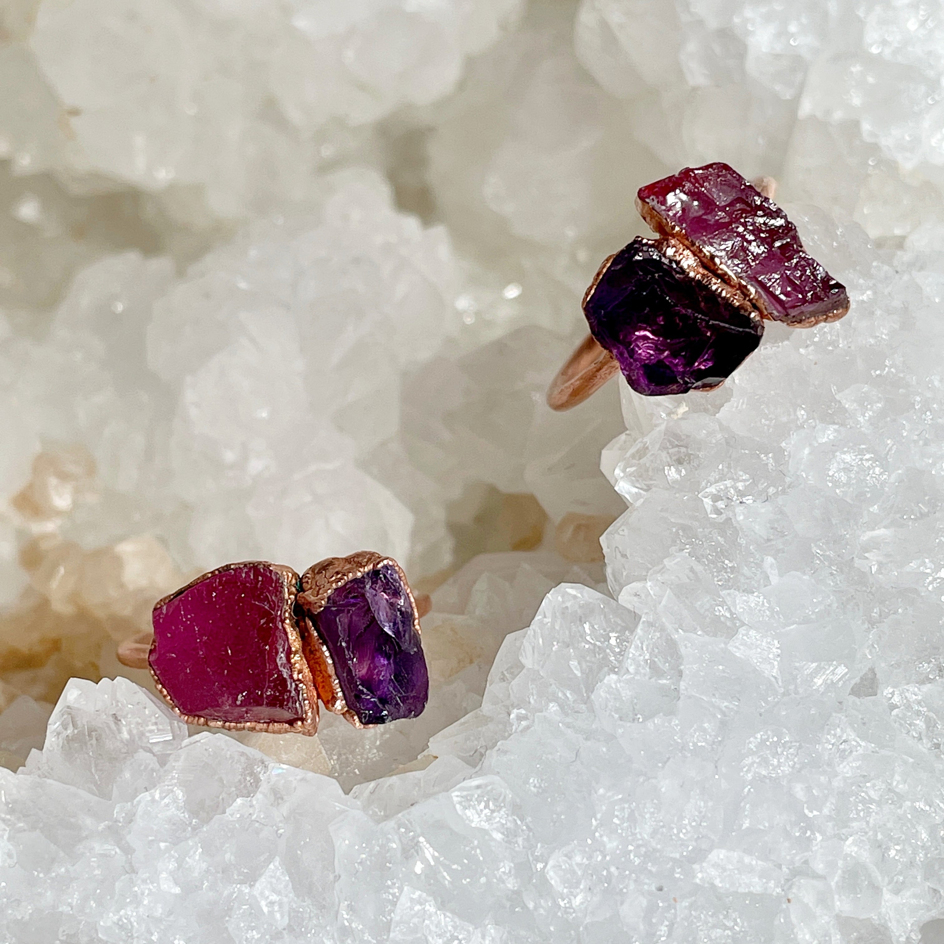 AMETHYST &amp; RUBY COCKTAIL RING