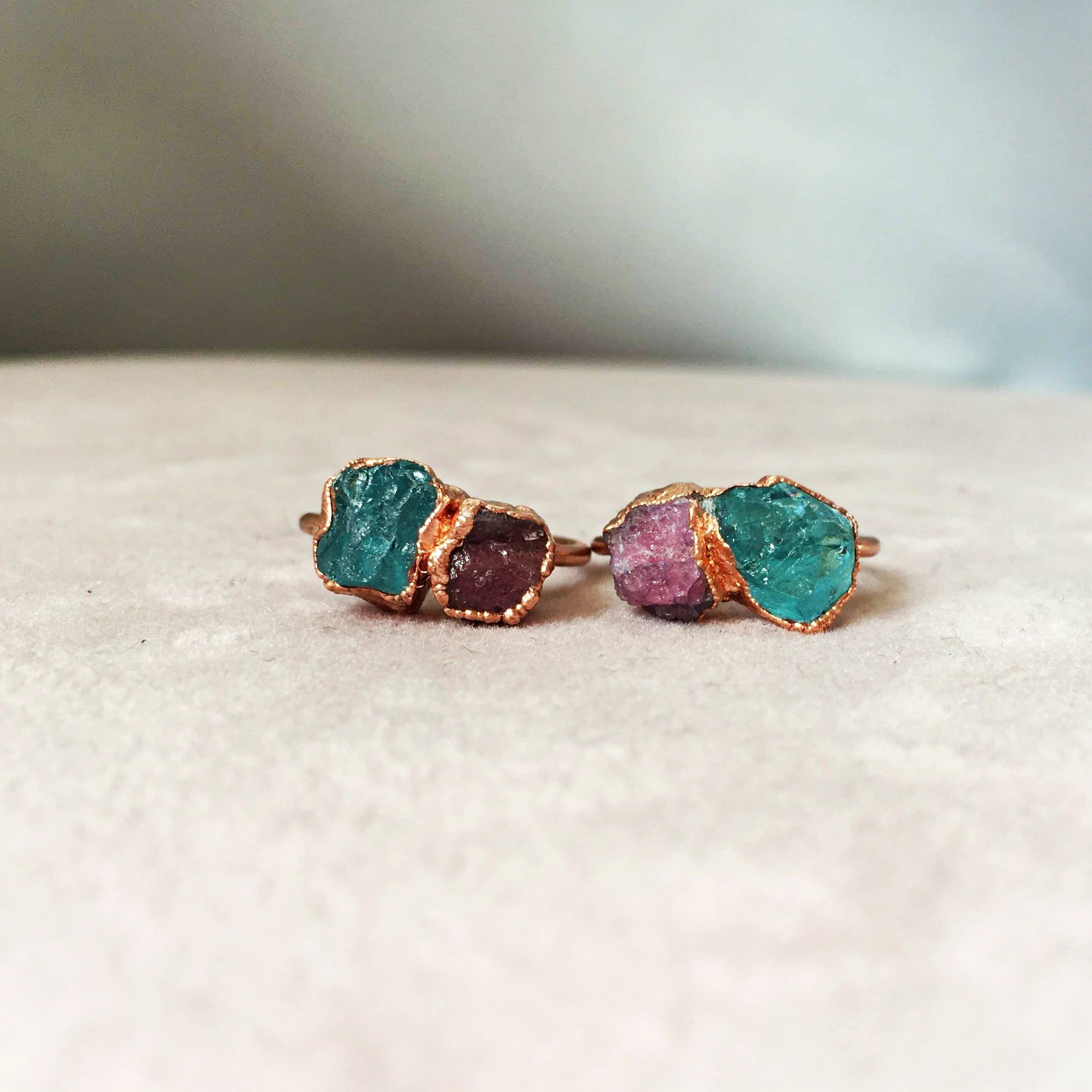 APATITE &amp; PINK TOURMALINE COCKTAIL RING