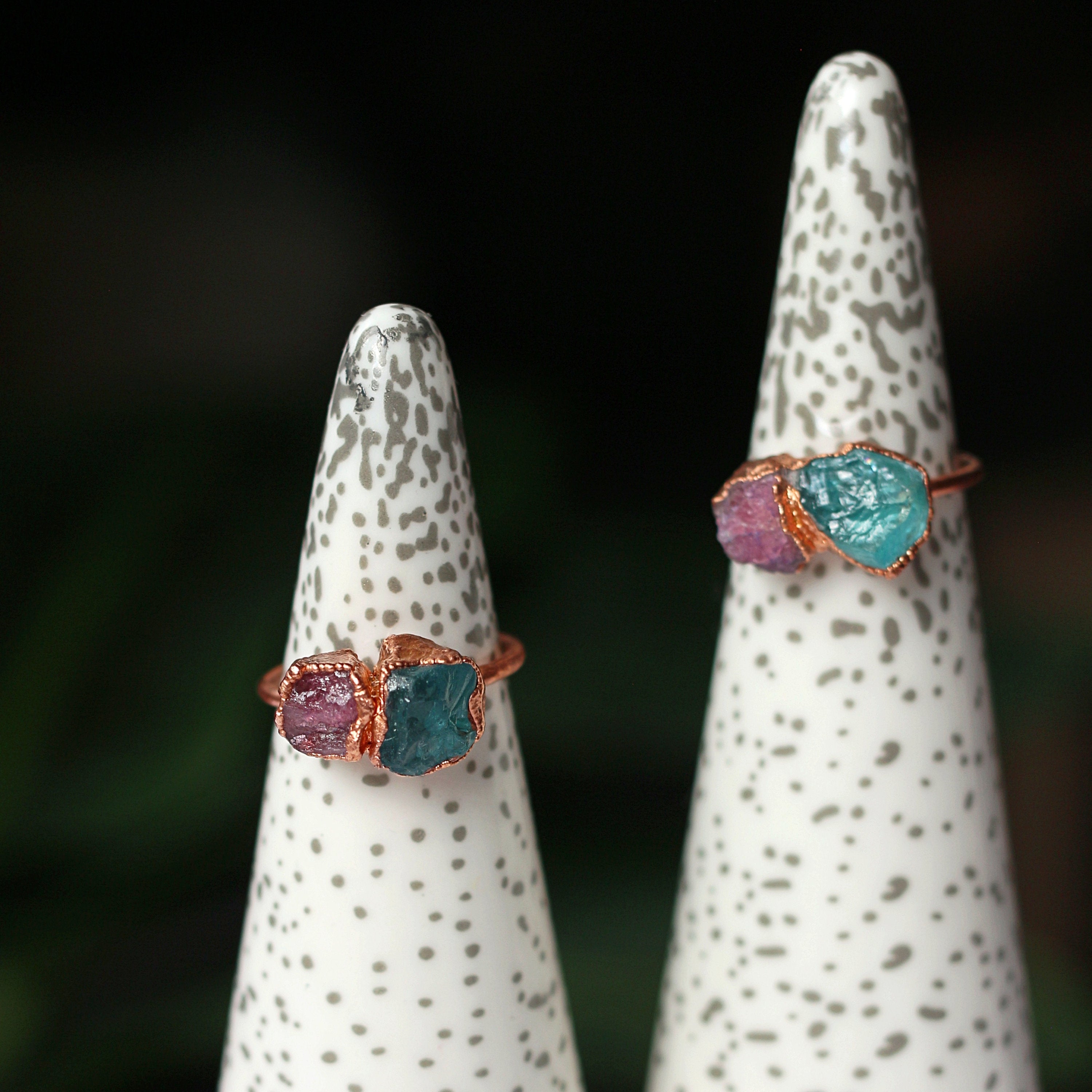 APATITE &amp; PINK TOURMALINE COCKTAIL RING