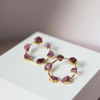 PINK TOURMALINE HOOP EARRINGS