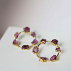 PINK TOURMALINE HOOP EARRINGS