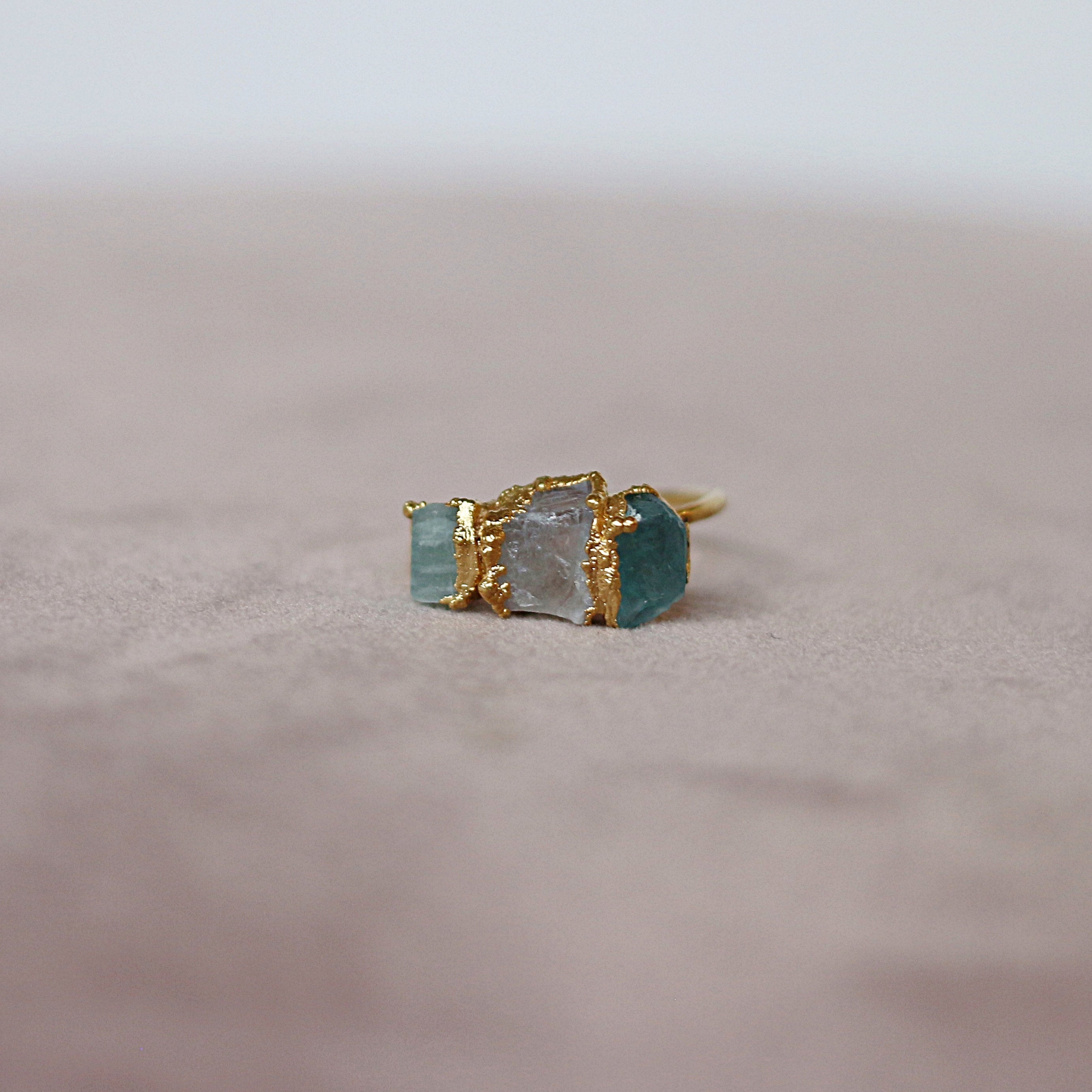 APATITE, MOONSTONE, AMAZONITE COCKTAIL RING