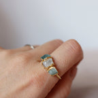 APATITE, MOONSTONE, AMAZONITE COCKTAIL RING