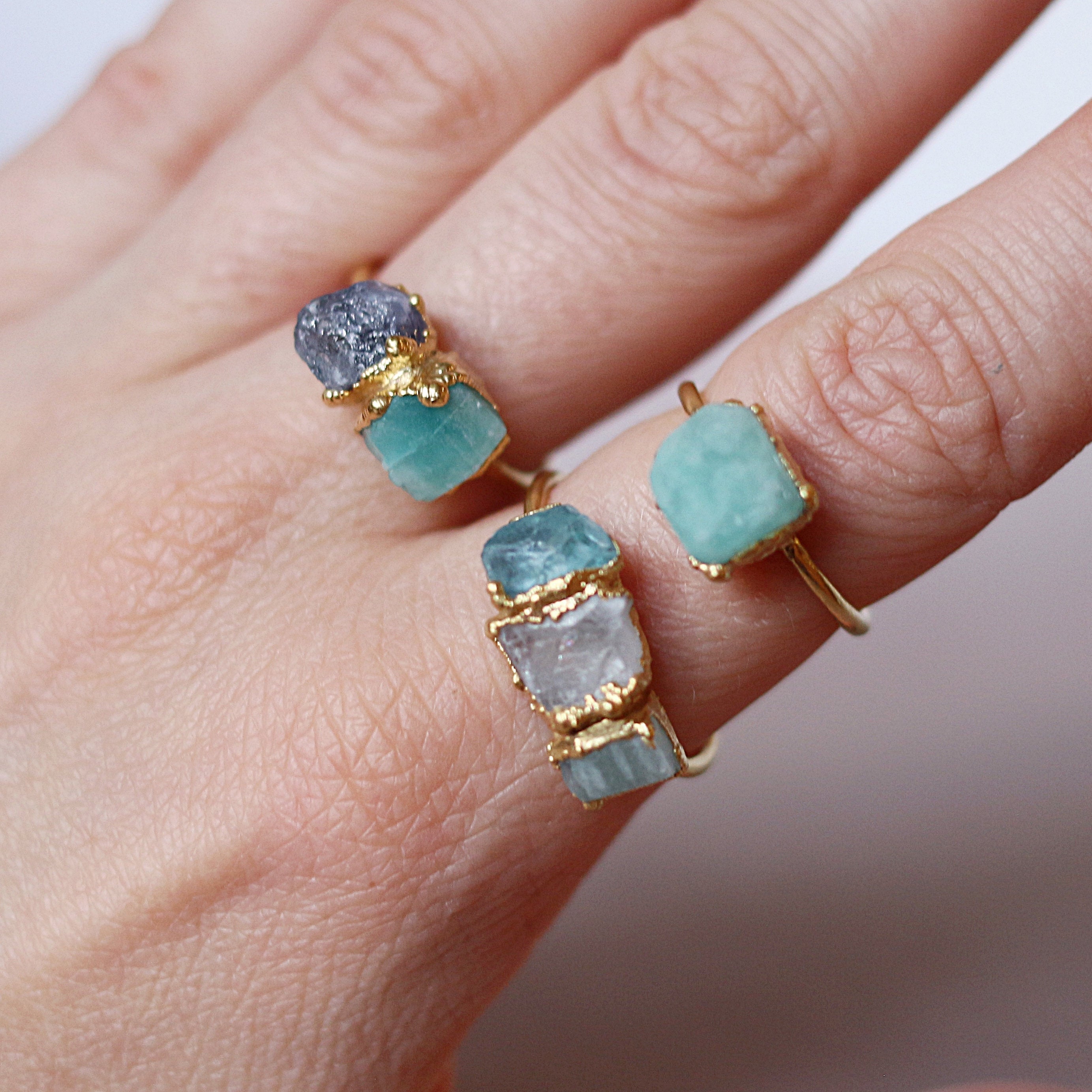 Raw crystal jewelry.